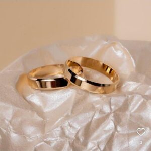 alianças em ouro 18k modelo fina chanfrada