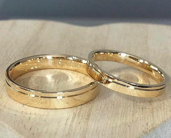 alianças em ouro 18k modelo versatilidade com filete alianças em ouro 18k modelo versatilidade com filete